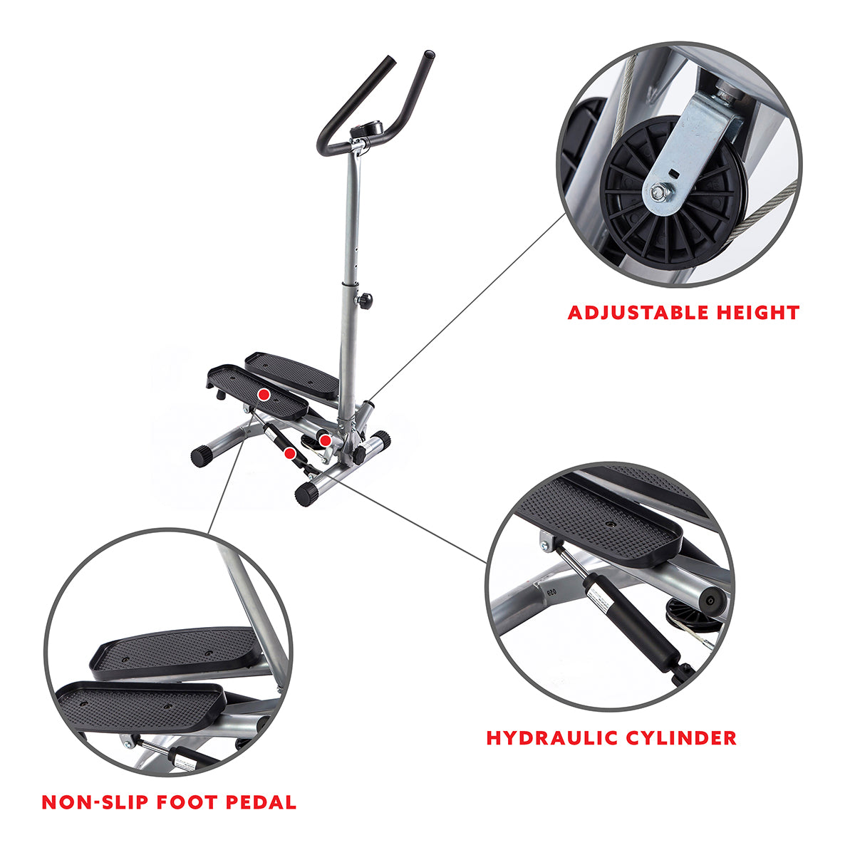 Twist Stepper Step Machine w/ Handlebar and LCD Monitor