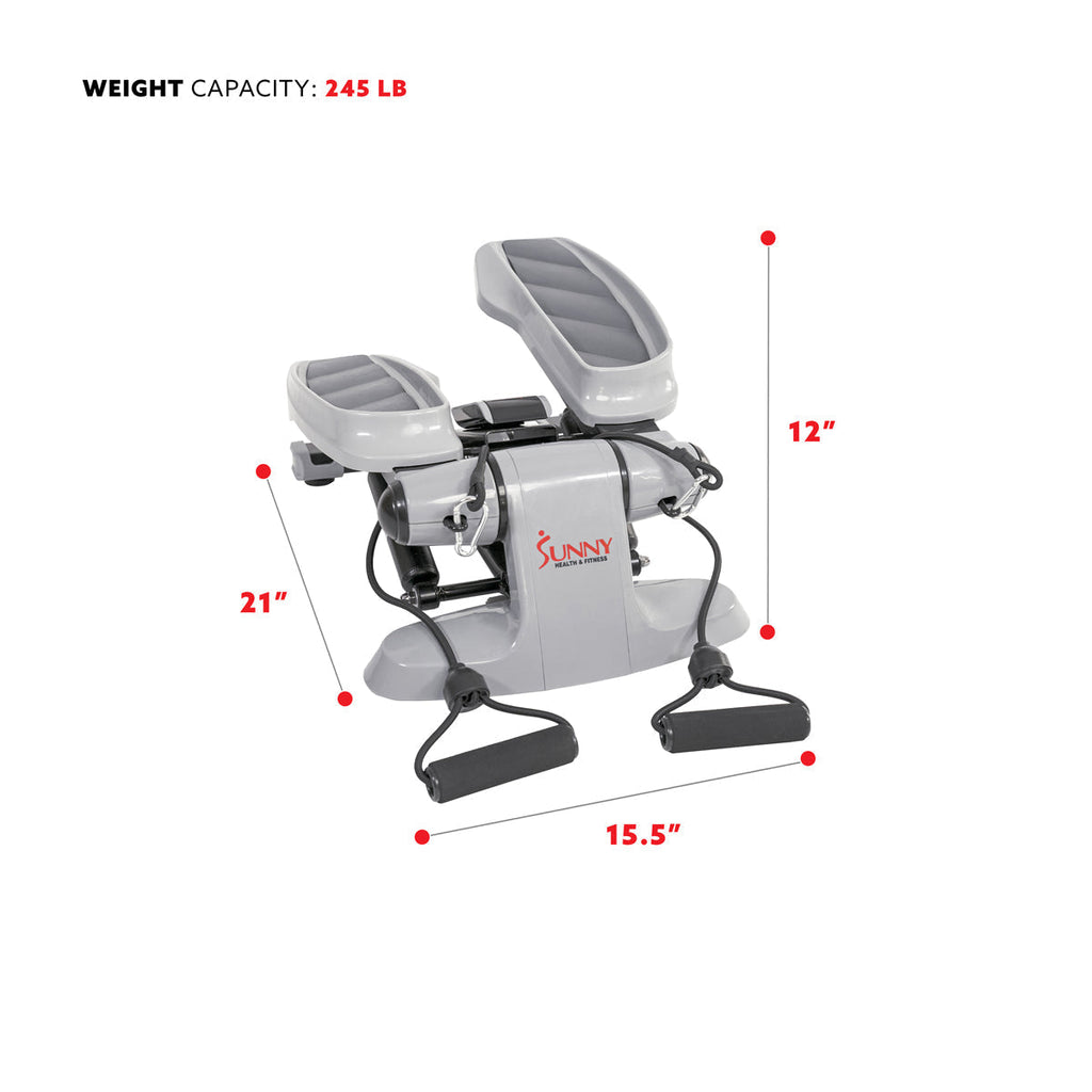 Versa Stepper Step Machine w/ Wide Non-Slip Pedals, Resistance Bands and LCD Monitor