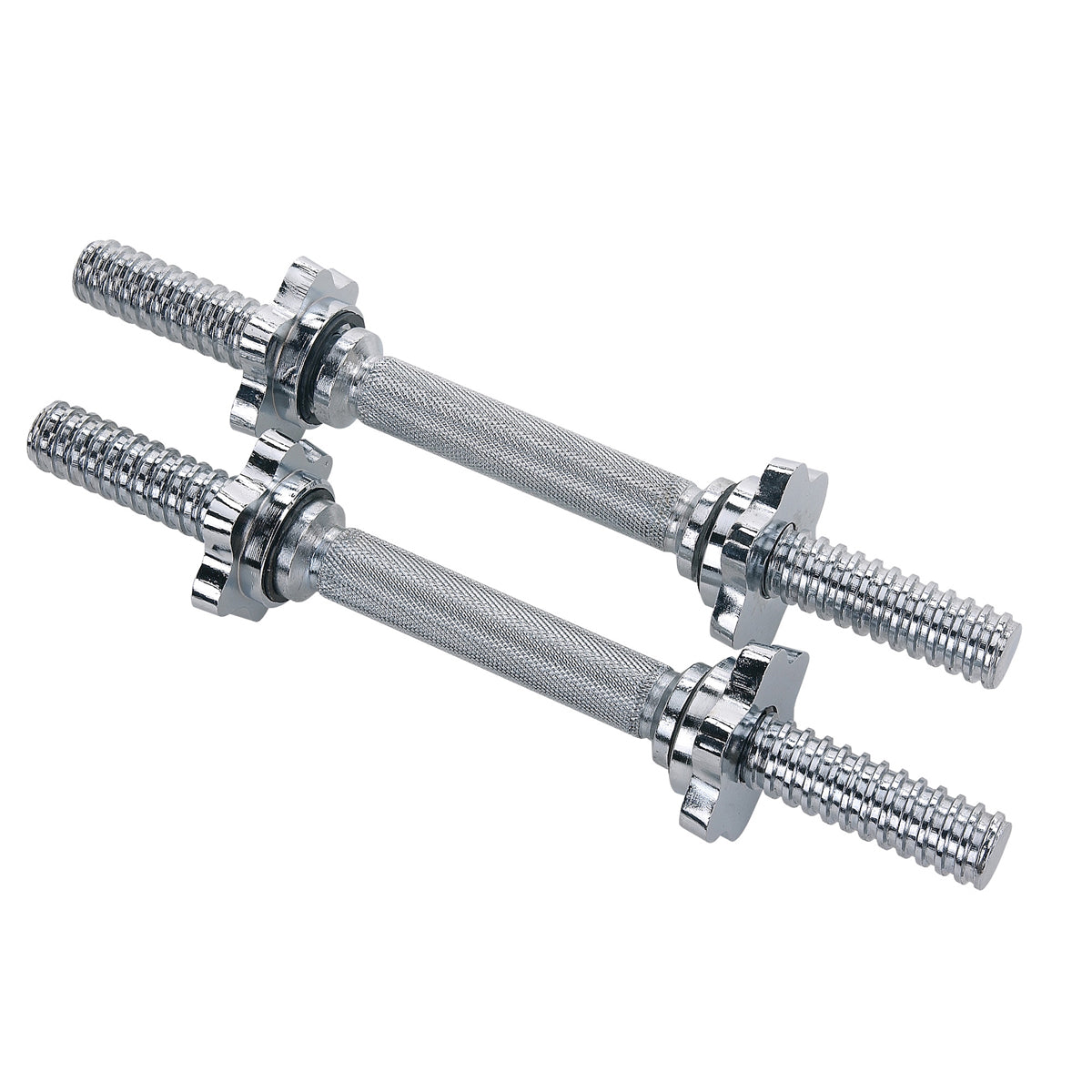 14 in Threaded Chrome Dumbbell Bar Pairs w/ Ring Collars