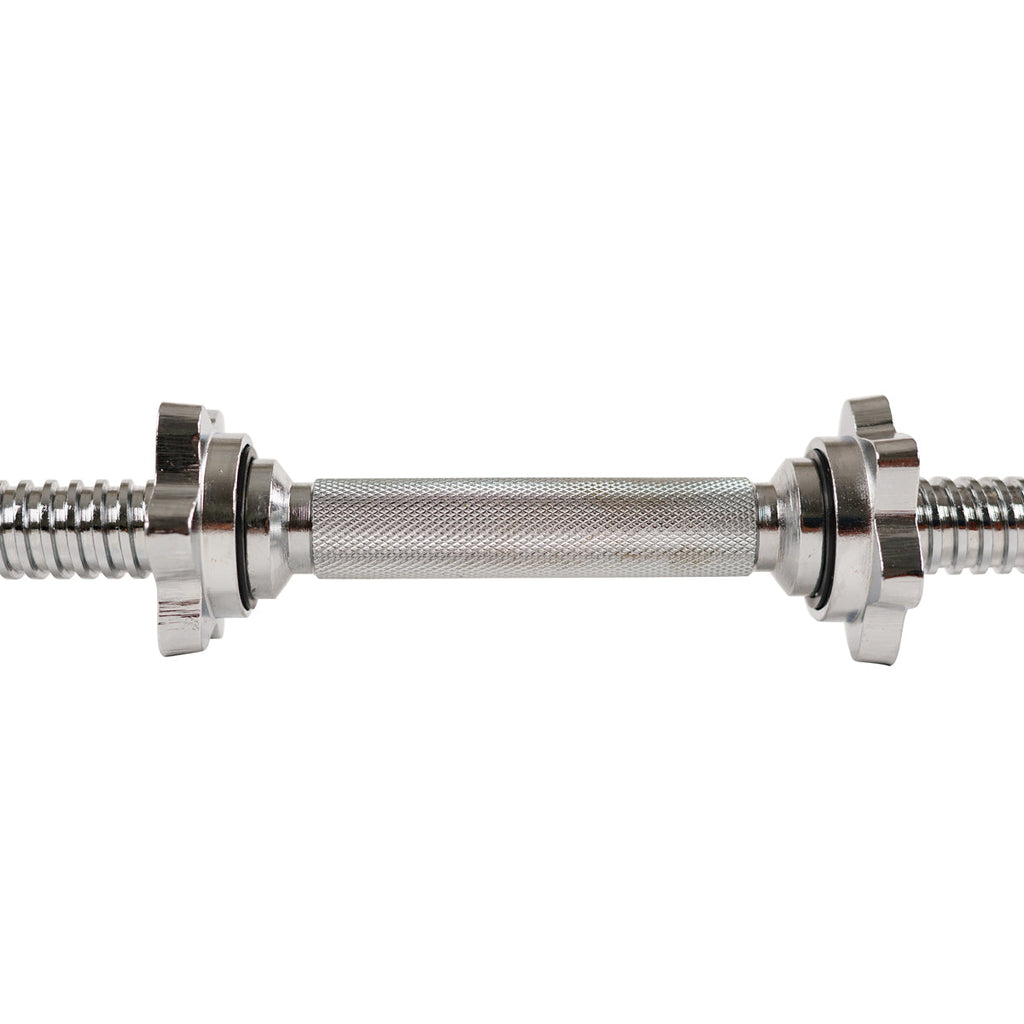 14 in Threaded Chrome Dumbbell Bar Pairs w/ Ring Collars