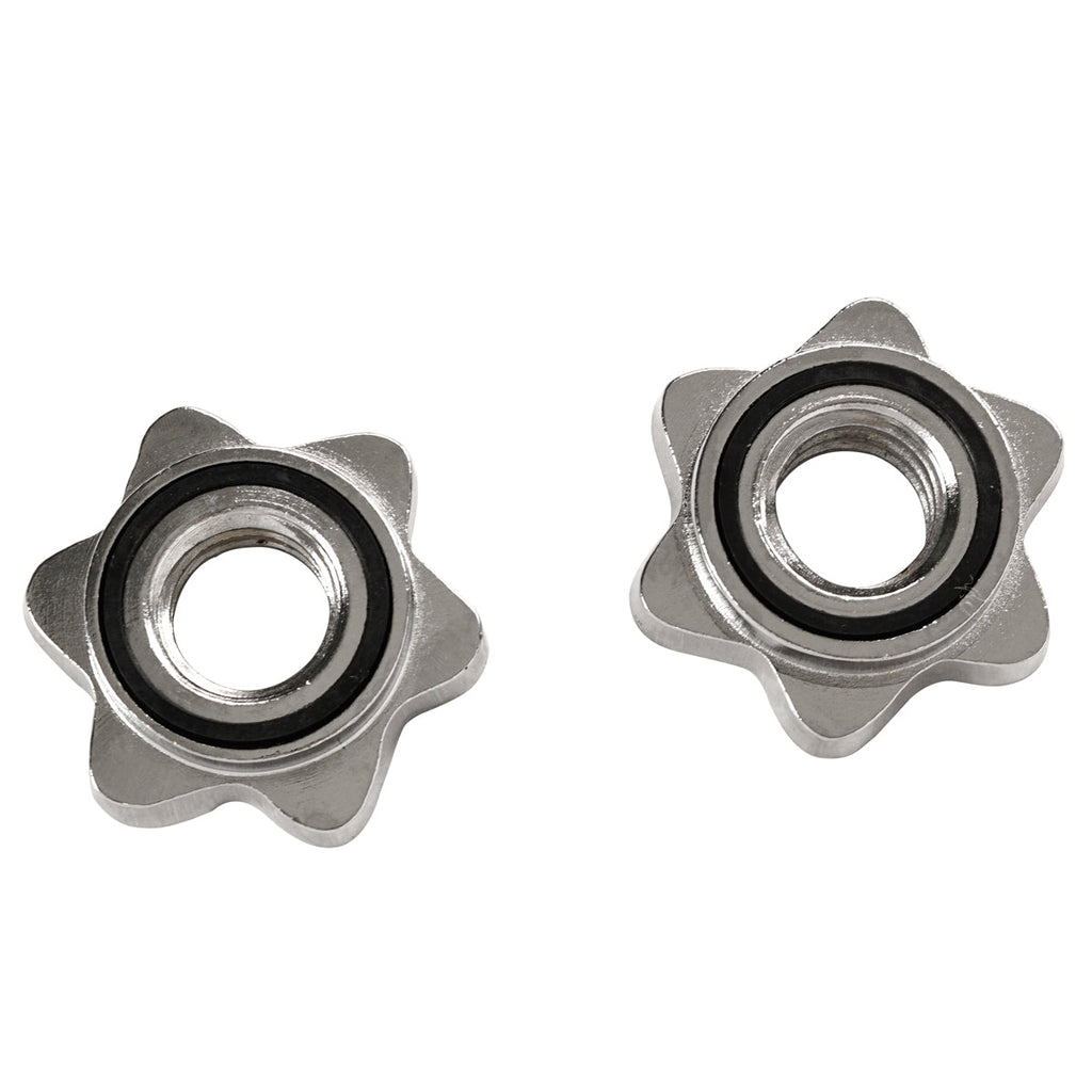 14 in Threaded Chrome Dumbbell Bar Pairs w/ Ring Collars
