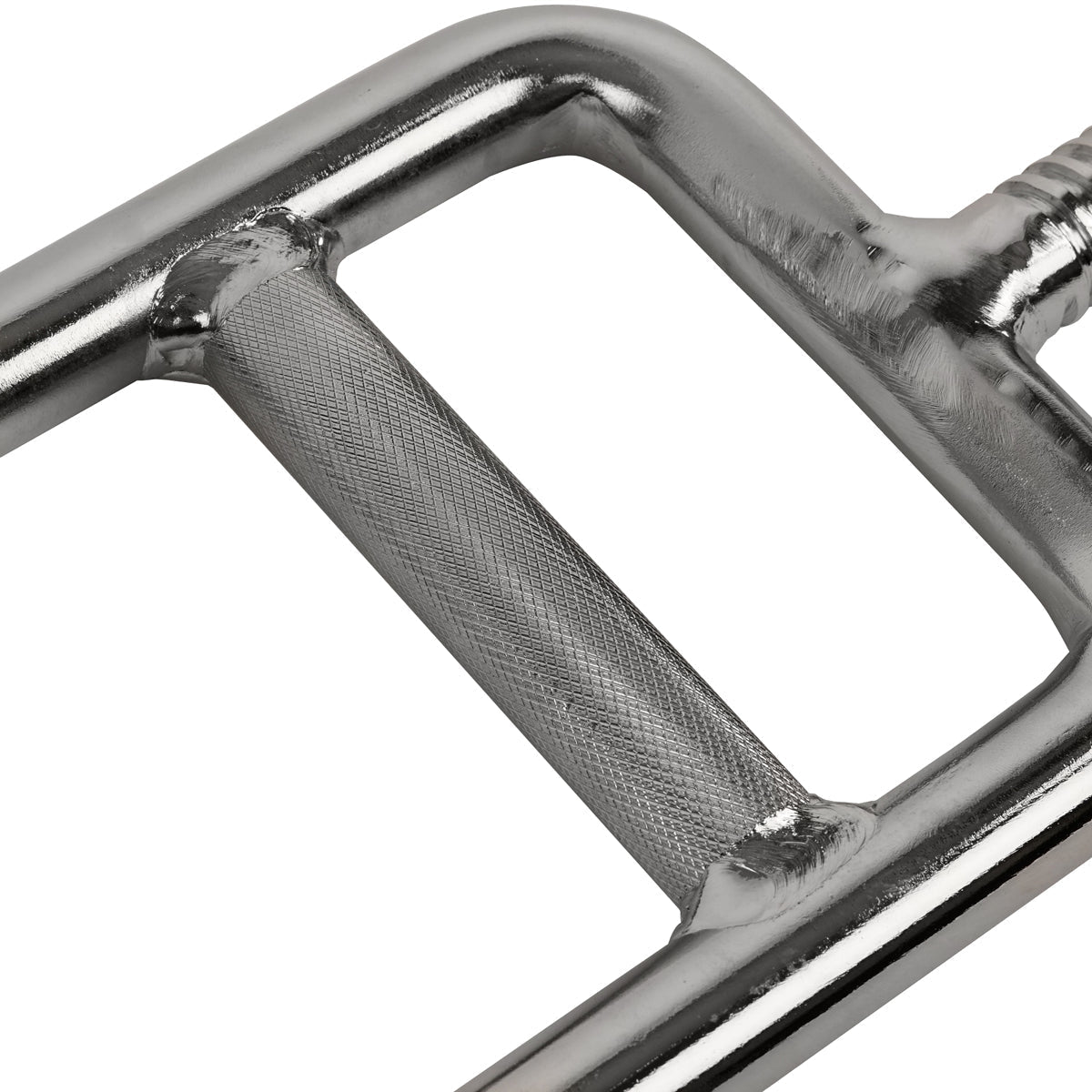 24 in Threaded Solid Chrome Tricep Bar w/ Ring Collars