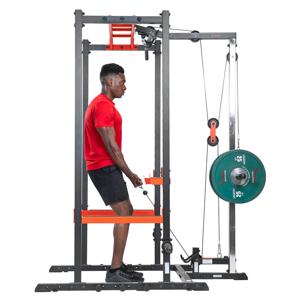 Lat Pull Down Attachment Pulley System for Power Racks