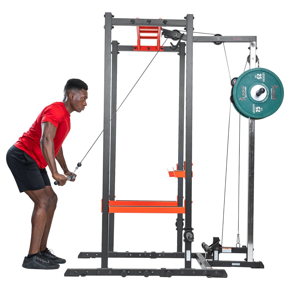 Lat Pull Down Attachment Pulley System for Power Racks