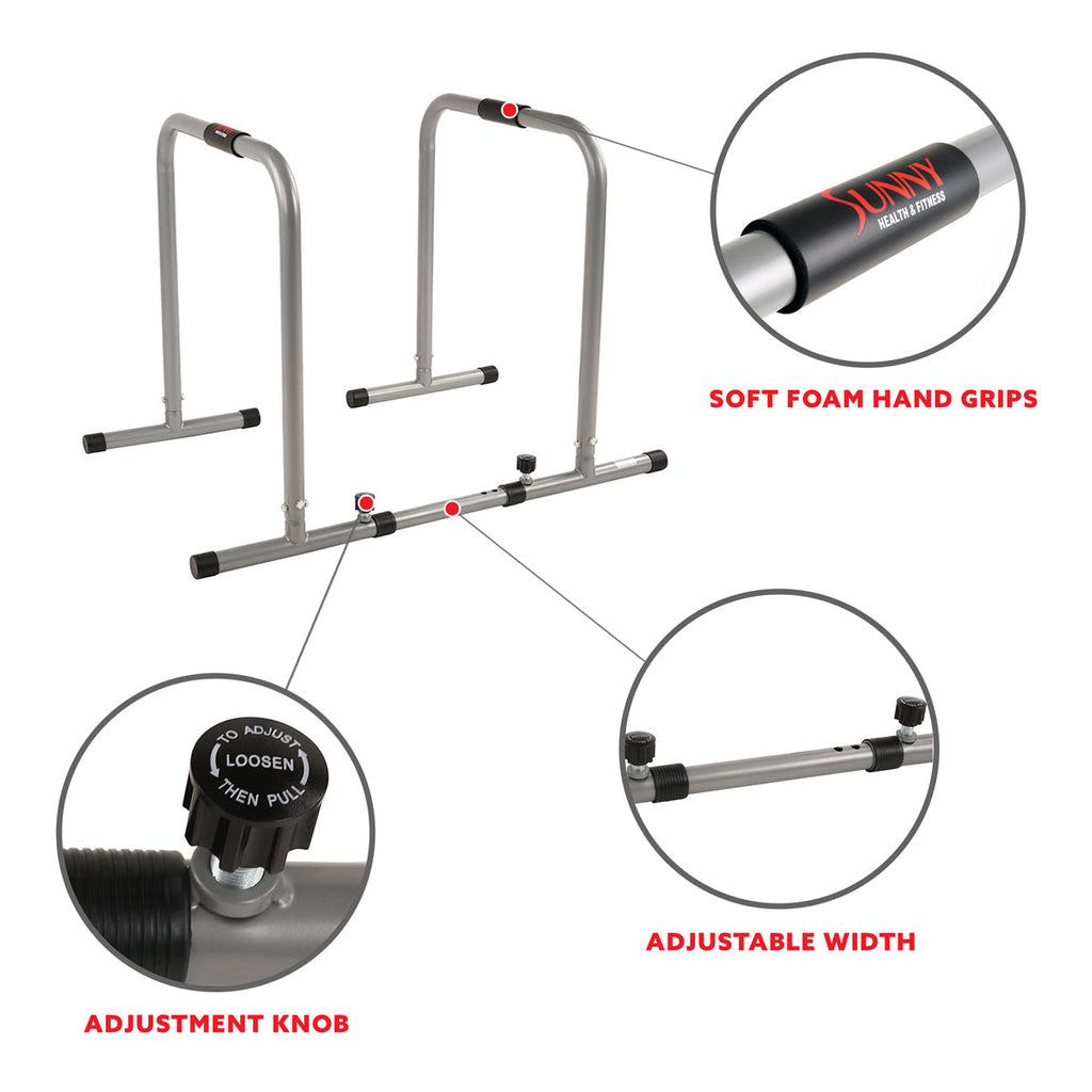Dip Stand Station Fitness Bar w/ Safety Connector