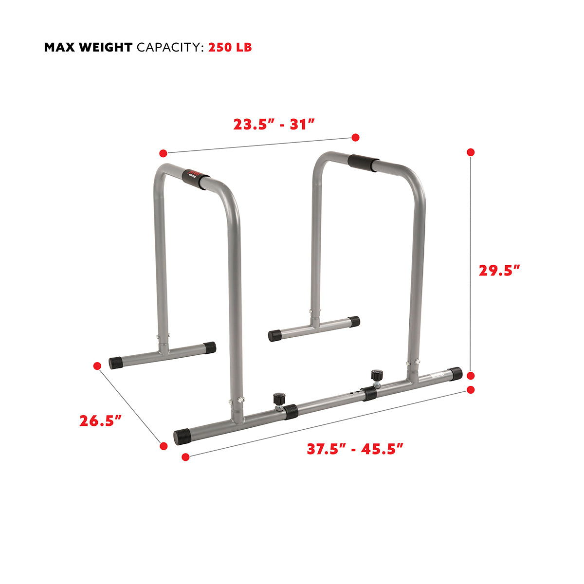 Dip Stand Station Fitness Bar w/ Safety Connector