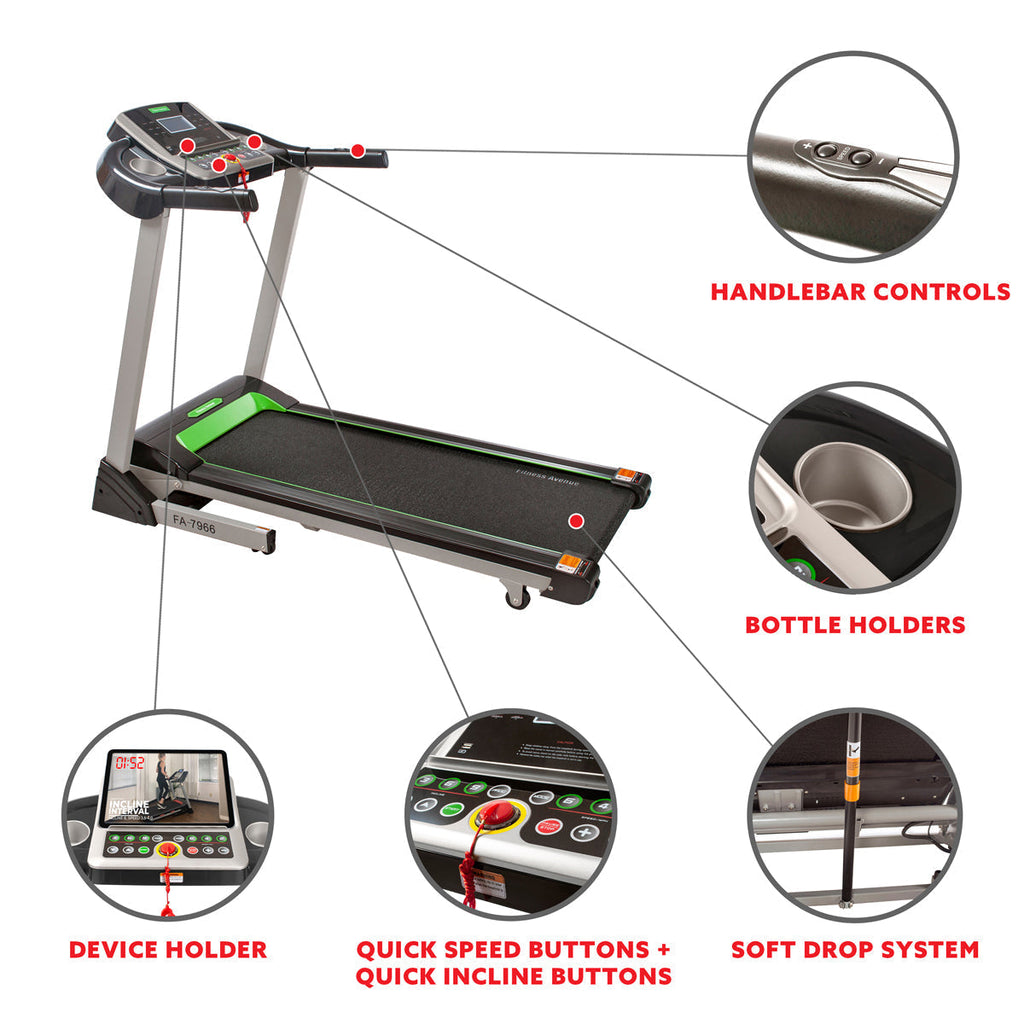 Fitness Avenue Automated Incline Treadmill with Bluetooth Speakers by Sunny Health & Fitness