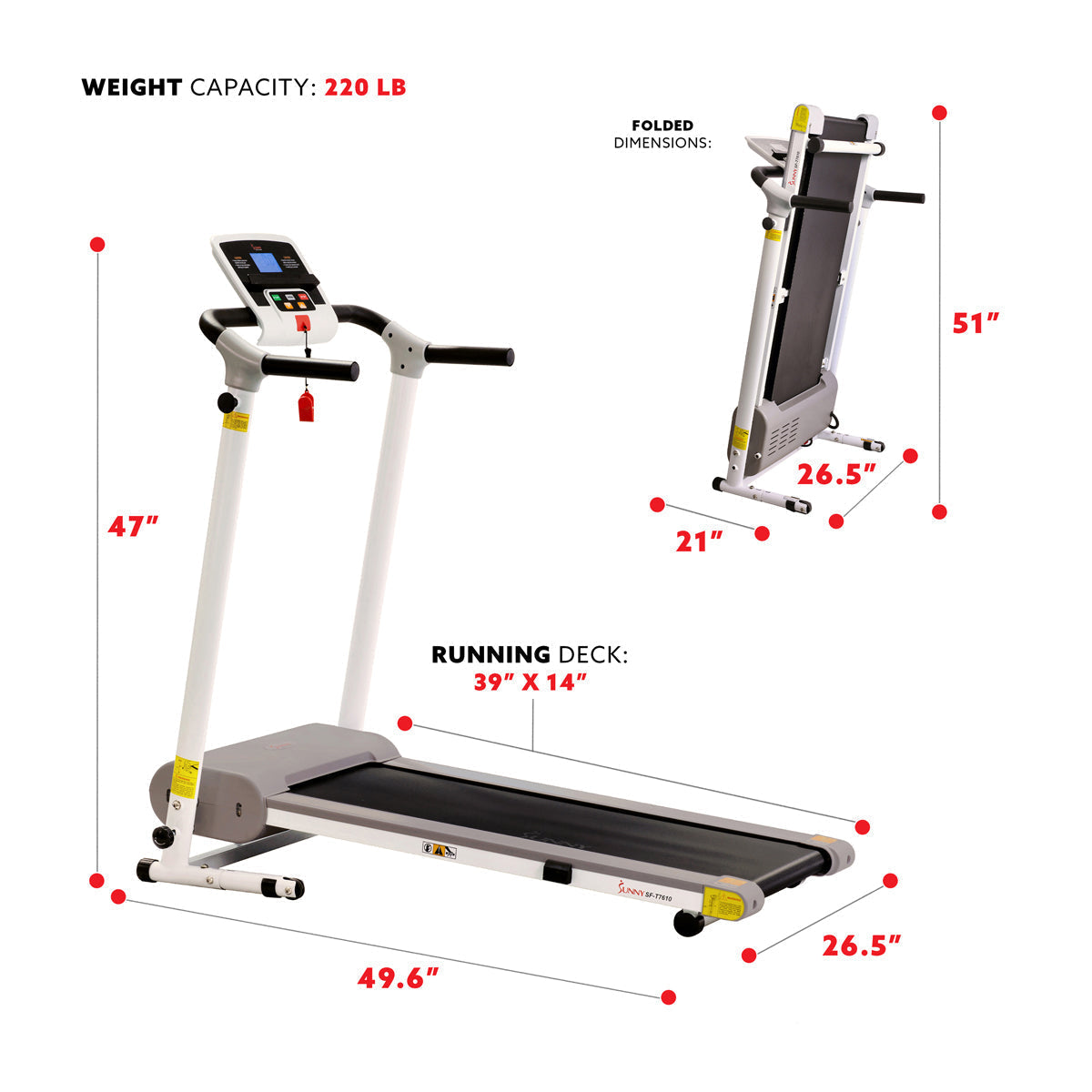Easy Assembly Folding Treadmill w/ LCD Display