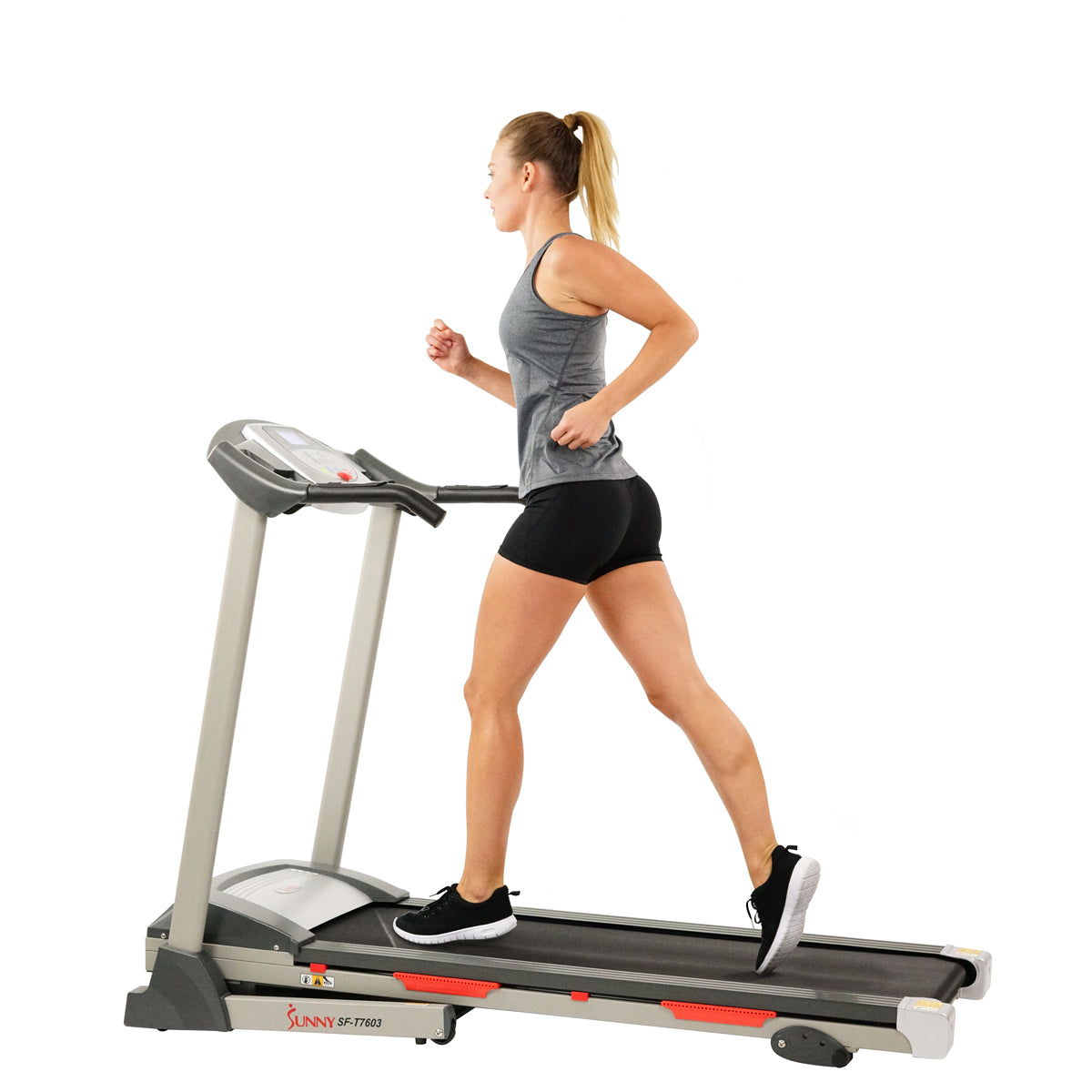 Electric Treadmill w/ 9 Programs, Manual Incline, Easy Handrail Controls & Preset Button Speeds