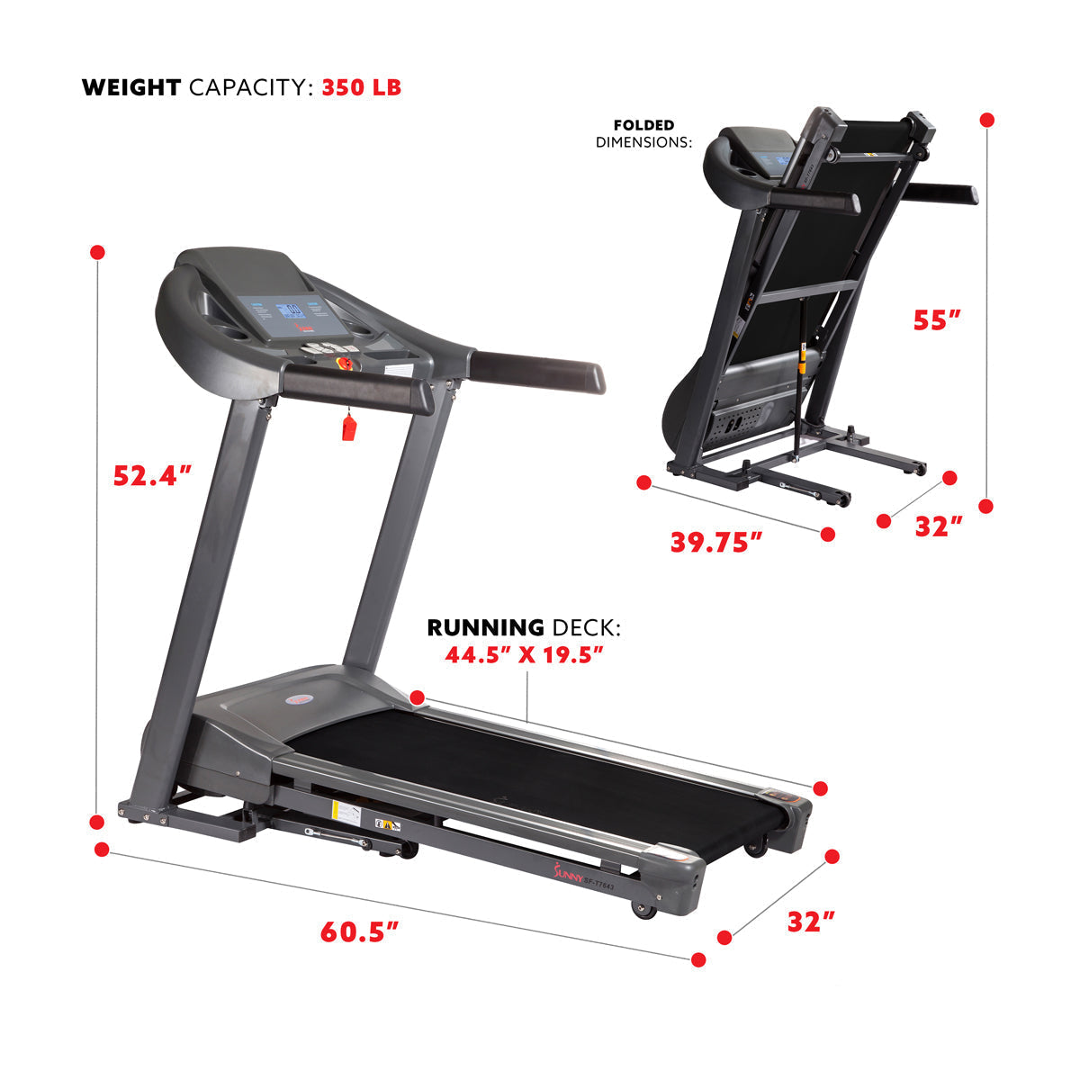 Heavy Duty Durable Treadmill with 350 LB Capacity