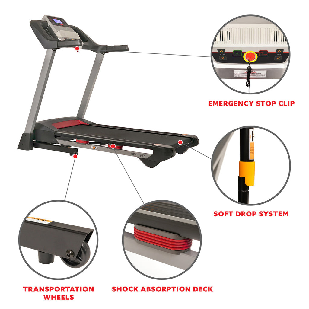 Electric Folding Treadmill with Heart Rate Monitoring, Bluetooth Speakers and USB Charging Function