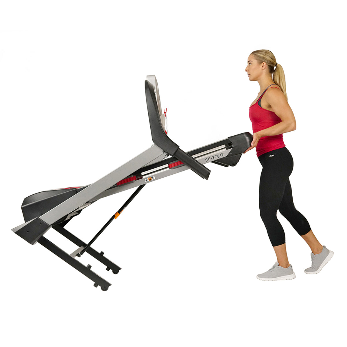 Electric Folding Treadmill with Heart Rate Monitoring, Bluetooth Speakers and USB Charging Function