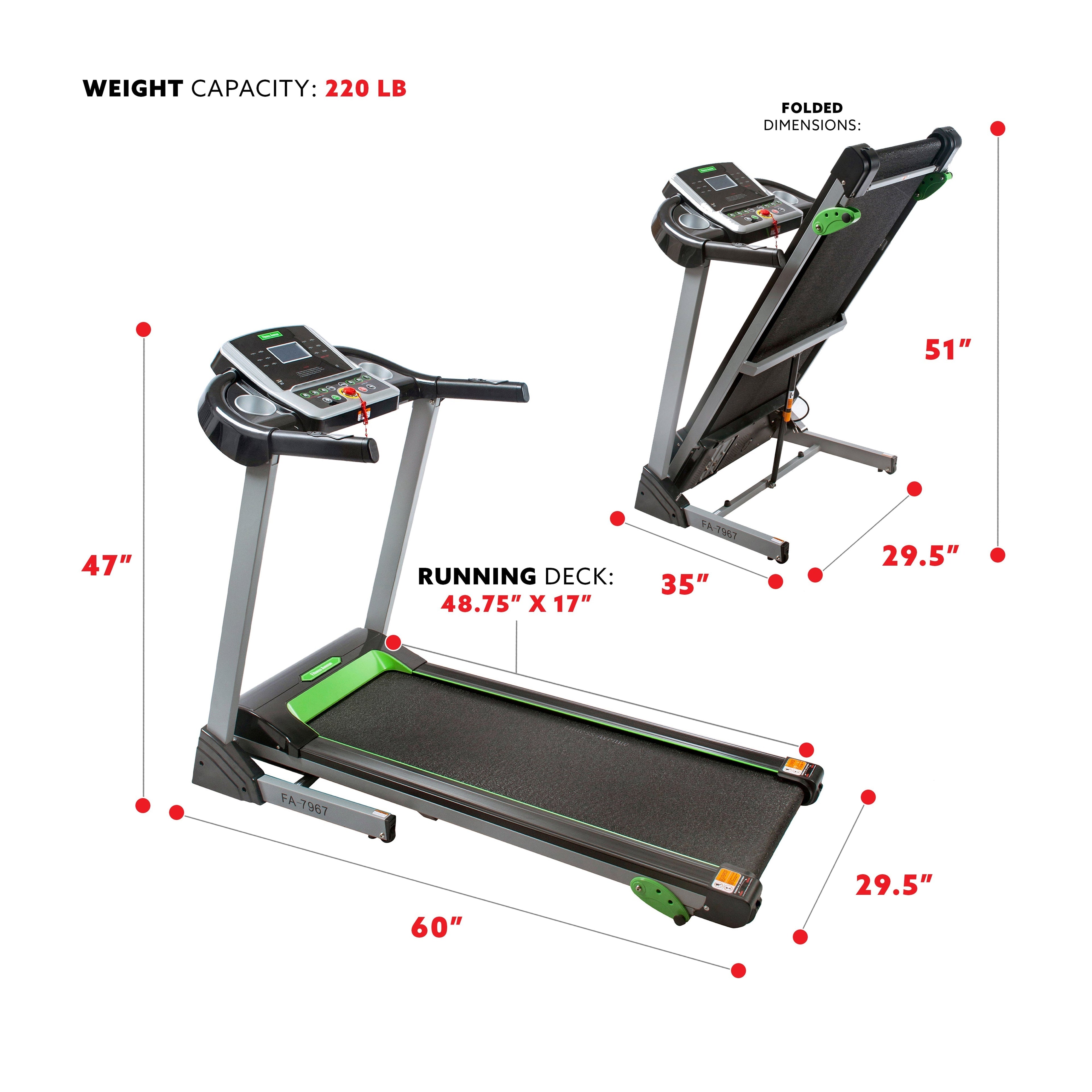 Fitness Avenue Manual Incline Treadmill with Bluetooth Speakers by Sunny Health & Fitness