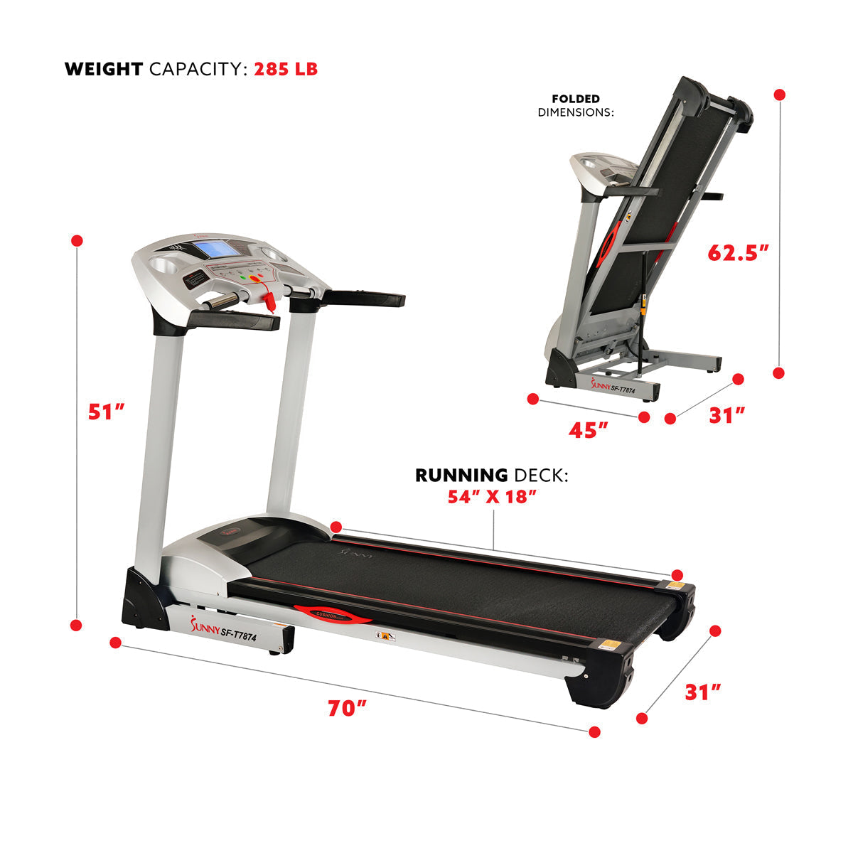 Performance Treadmill, High Weight Capacity w/ 15 Levels of Auto Incline, MP3 and Body Fat Function
