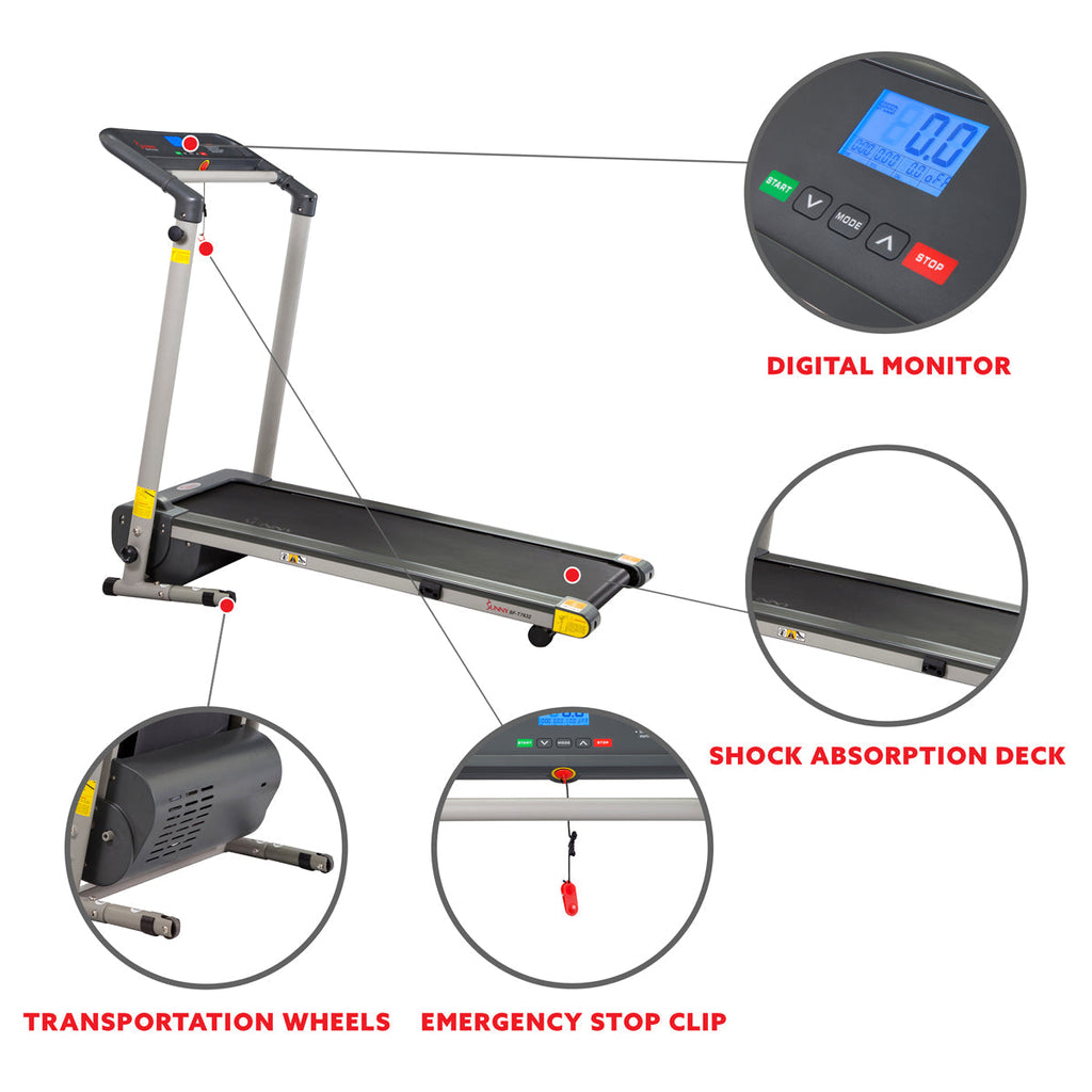 Space Saving Folding Treadmill w/ LCD Display