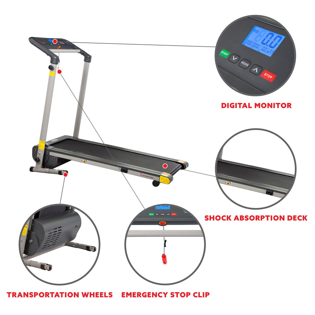 Space Saving Folding Treadmill w/ LCD Display