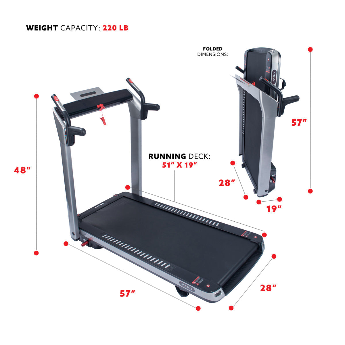 SpaceFlex Running Treadmill w/ Auto Incline, Foldable Wide Deck