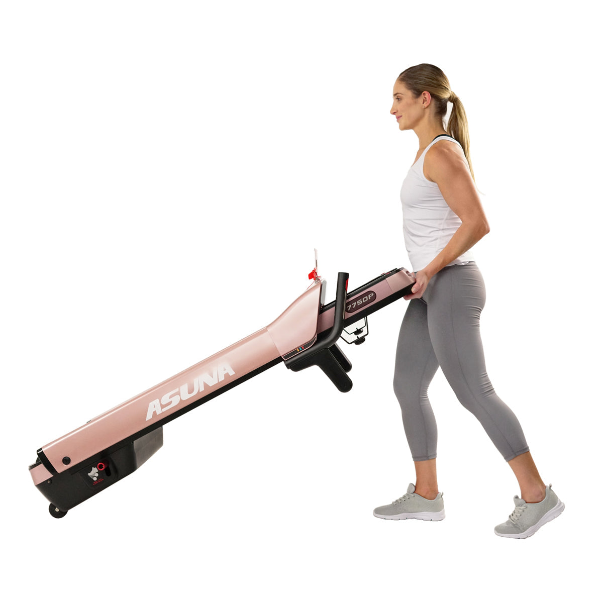 SpaceFlex Running Treadmill w/ Auto Incline, Foldable Wide Deck - Pink