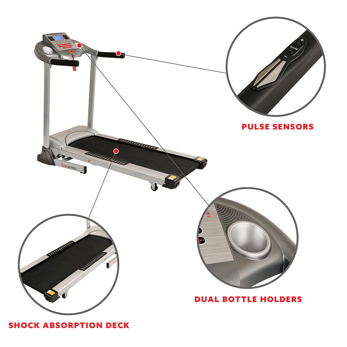 Treadmill, High Weight Capacity w/ Auto Incline, MP3 and Body Fat Function